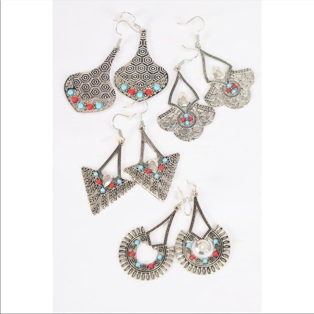 Aztec Silver Dangle Earrings Variety of Designs